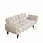 Canapé de 74 pouces beige avec accoudoirs moelleux et coussins décoratifs, parfait pour les petits appartements et les chambres à coucher