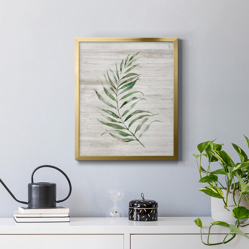 Toile encadrée de qualité supérieure Tropic Frond I - prête à être accrochée, Or, H 20 po x l 16 po