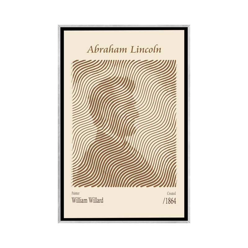 Abraham Lincoln (1864) - William Willard - reproduction d'art sur toile - toile encadrée, Framed Canvas, Silver, 40" x 26"