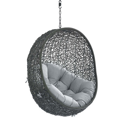 Modway Hide Sunbrella Fabric Swing Outdoor Patio Lounge Chair without Stand