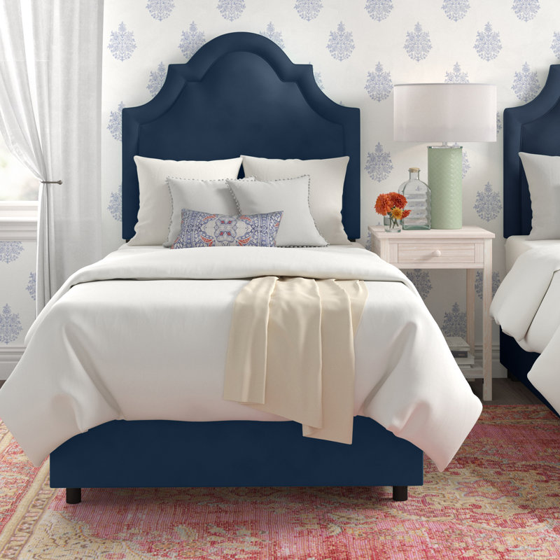 Avione Upholstered Standard Bed, Twin, Classic Velvet Ink