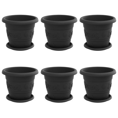  Plant Pots 6 Pcs Plastic