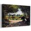 Adolphe Monet lisant dans le jardin, 1866, toile tendue avec châssis-429229476