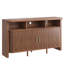 Buffet de 55 po avec rangement, crédence cannelée avec porte coulissante et tablette ouverte, console de style café moderne Mid-Century pour cuisine, salon, entrée, noyer