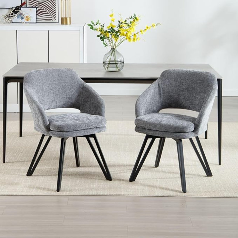 47.5cm H Upholstered Metal Accent, Grey