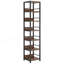 Étagère d'angle à 6 niveaux, bibliothèque étroite, support de rangement, présentoir à tablettes, bibliothèque ouverte rustique