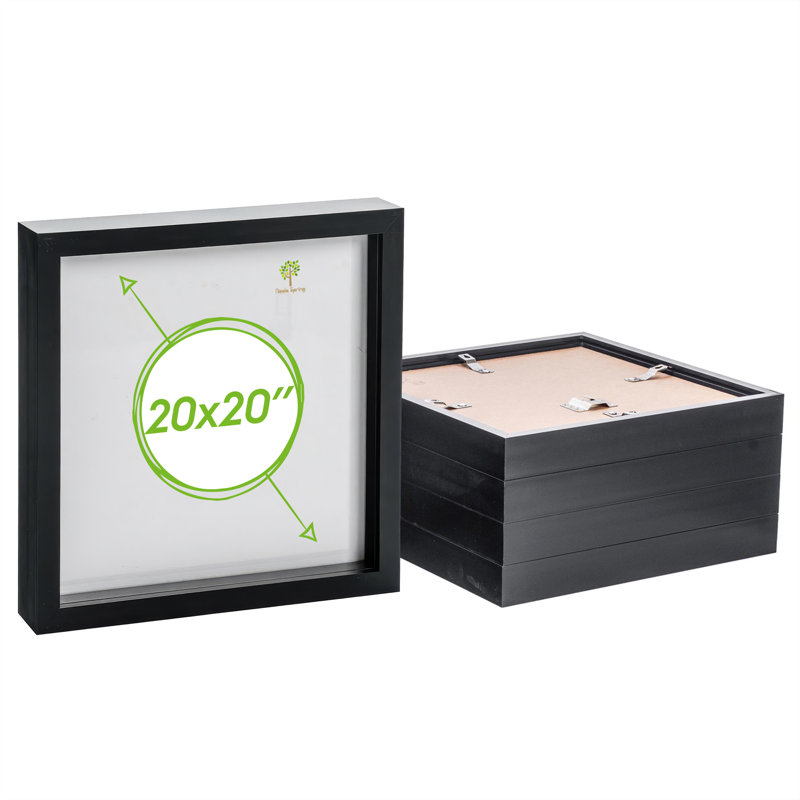 Nicola Spring - 3D Box Photo Frames, Black, 51cm H x 51cm W x 3.5cm D