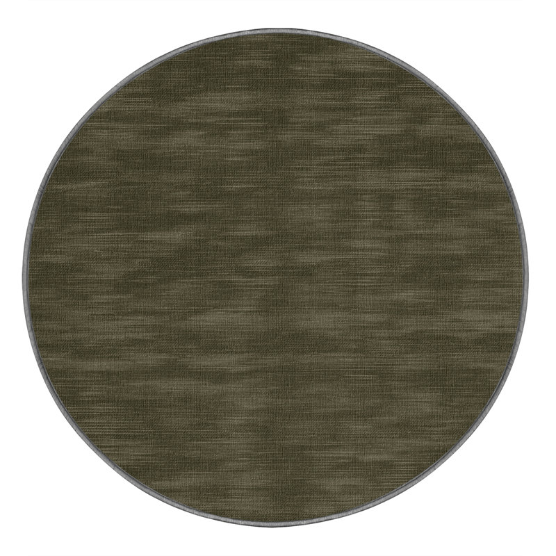 Tapis brun uni lavable à la machine, Rond 8 pi