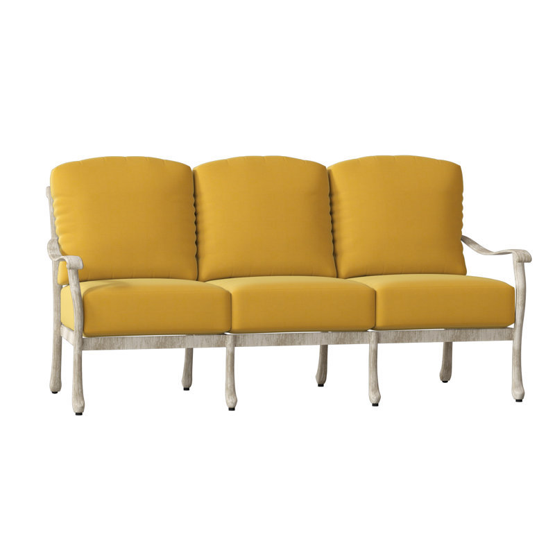 Casa Outdoor 3 - Seat Patio Sofa, Weathered White, Impact Vapor Gray Sunbrella®