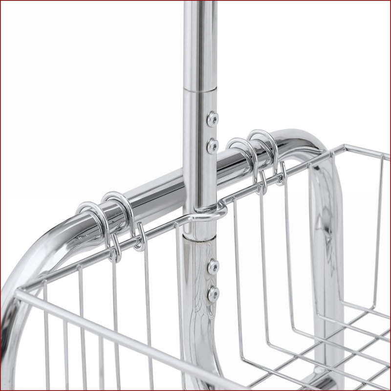 Garment Rack with Rolling Basket, Heavy Duty Easy Assembly | Iron | Coat Racks
