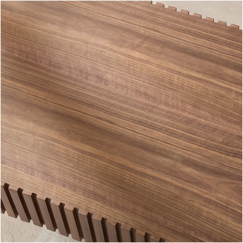 Table basse ovale moderne de 43,70 pouces fabriquée à la main avec table basse cylindrique pour le salon, petite table basse en bois avec piédestal robuste pour le bureau, noyer