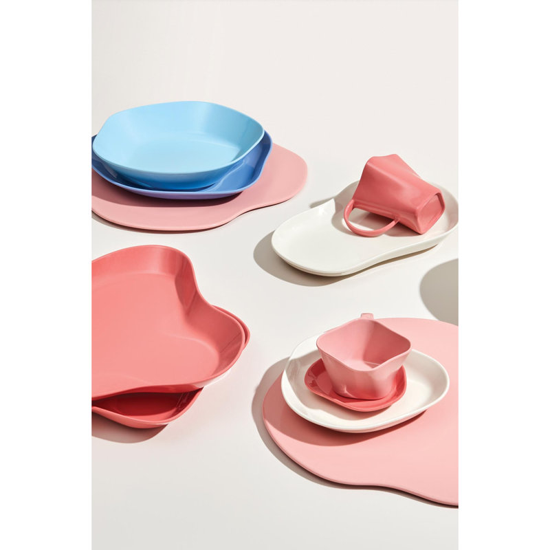 Ensemble de 2 assiettes élégantes, turquoise, 9,4 po x 9,4 po | 100% porcelaine, va au lave-vaisselle et au micro-ondes | Parfait pour les réceptions, les repas et l'utilisation quotidienne, design élégant et durable