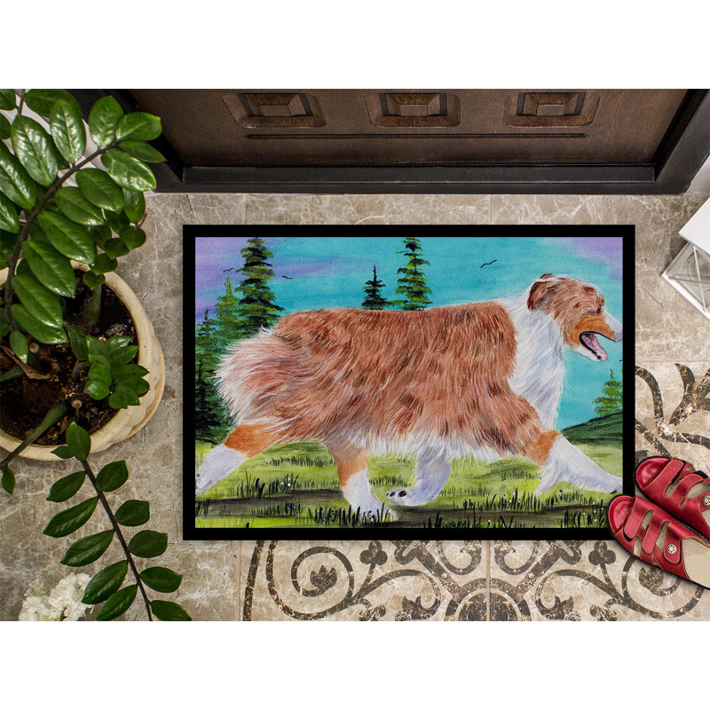 Tapis de porte d’intérieur anti-dérapant australien berger, Rectangle 1 pi 6 po x 2 pi 3 po