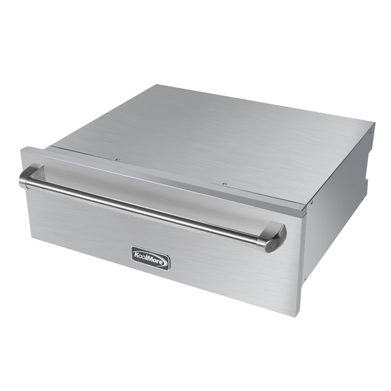 Tiroir chauffant 30 po avec trois compartiments en acier inoxydable (km-rwd-30ss)