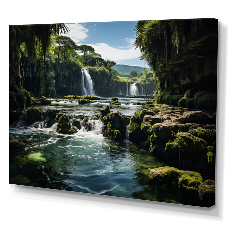 Cascade de dominicains, reproduction sur toile, H 24 po x l 32 po x P 1 po, Toile tendue