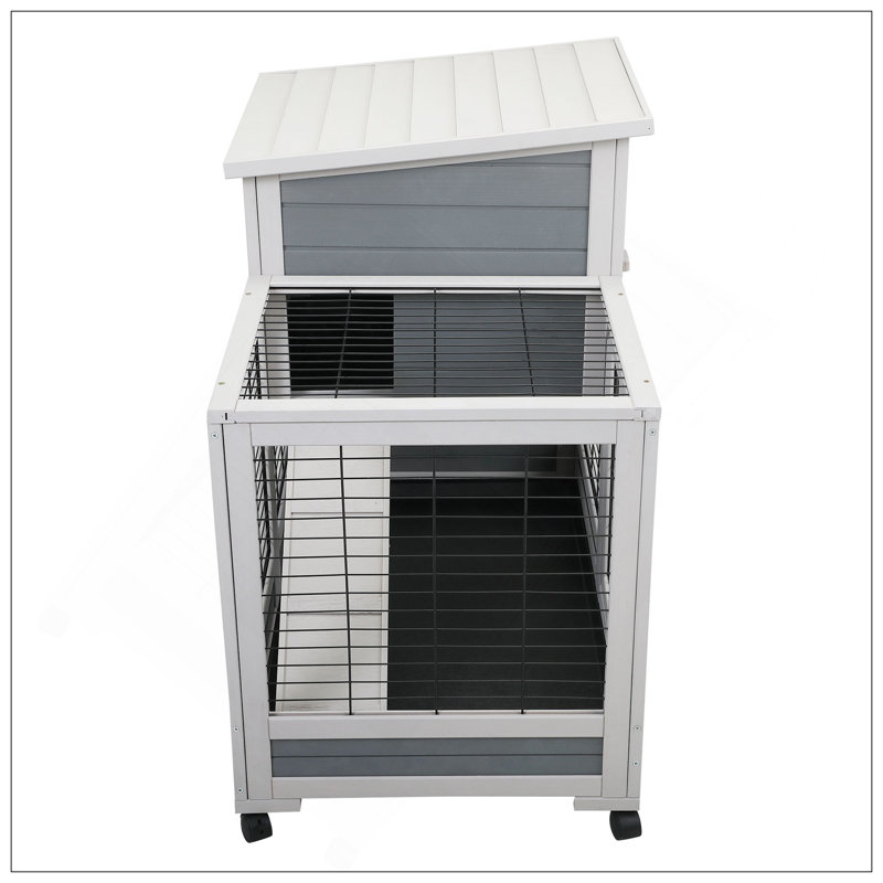 Cage à lapin spacieuse en bois avec ventilation, porte pouvant être ouverte et plateau de nettoyage pour l'extérieur