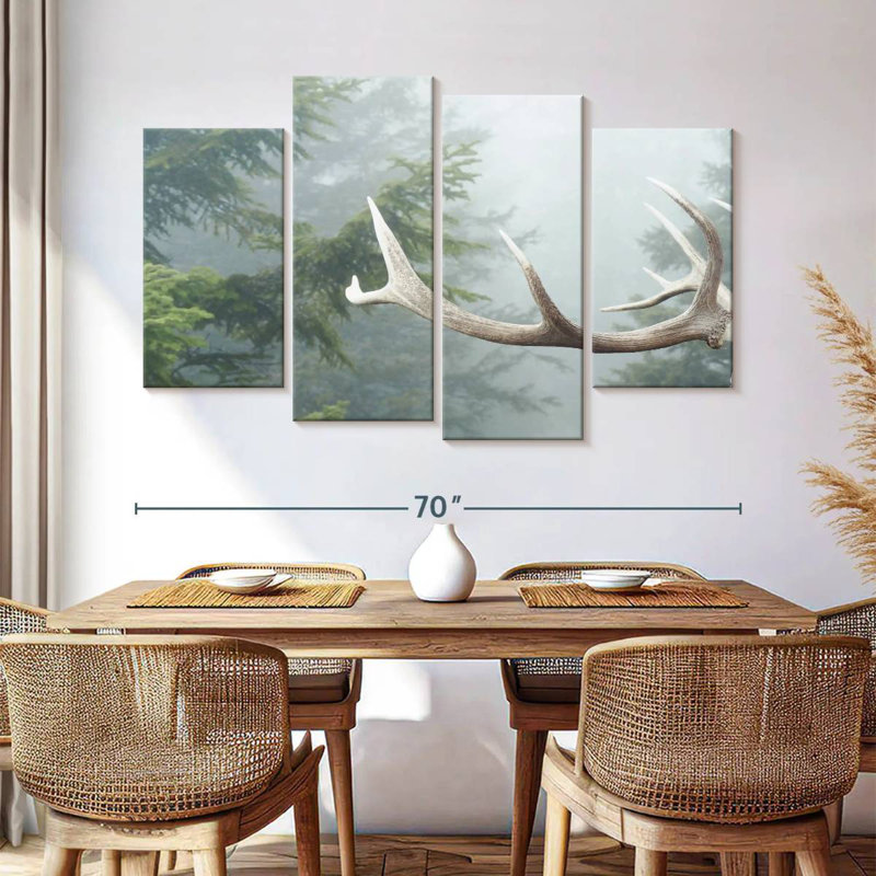 Deer Antler And Pines, 42" H x 68" W