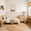 Adhésif décoratif demi-rayures 48 pouces, beige et neutre, 40 pouces de hauteur-132475468-132475470