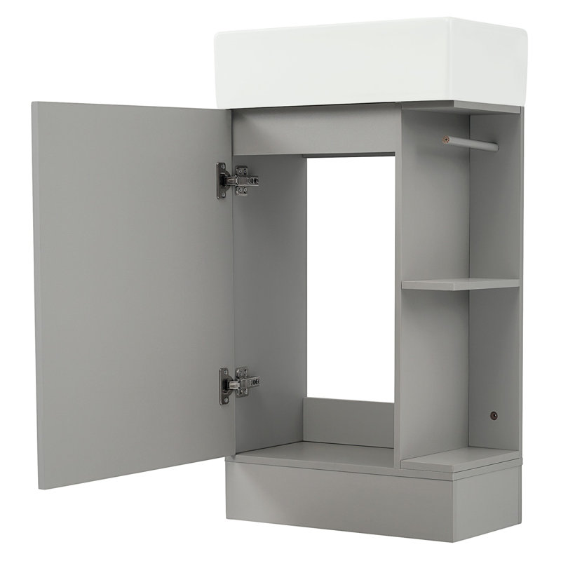 Meuble-lavabo 18,6 po avec lavabo, Gris