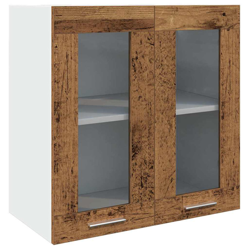 Audrielle Kitchen Wall Cabinet Lyon with Glass Door 60x31x60 cm, Old Wood