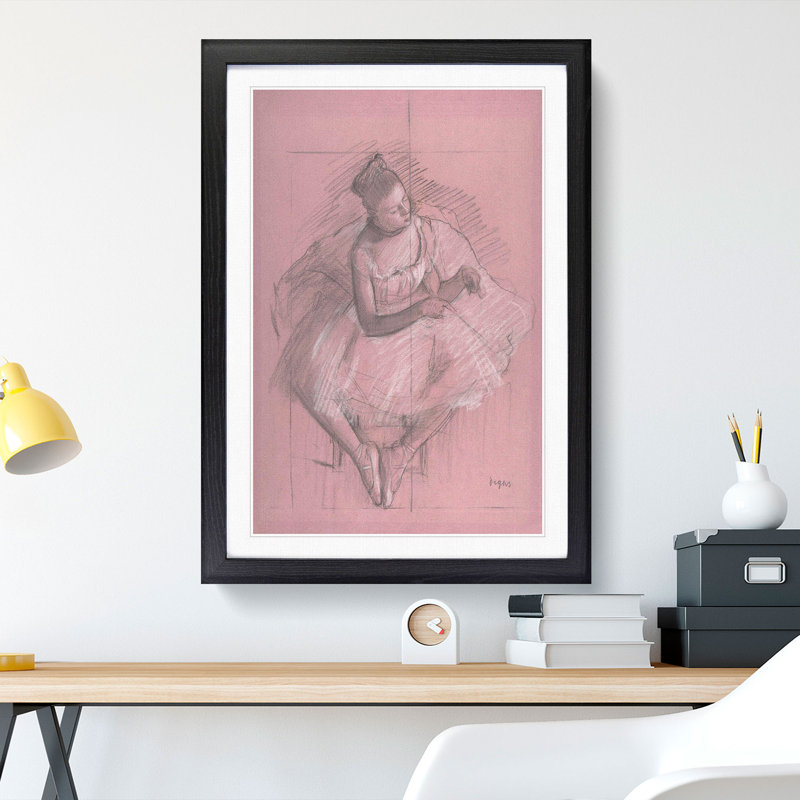 Study of a Ballet Ballerina Dancer Vol.3 by Edgar Degas - Picture Frame Painting, Black Framed, 65cm H x 48cm W x 2cm D