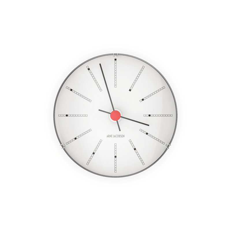 Bankers Wall Clock, White/Black/Red, Extra Small