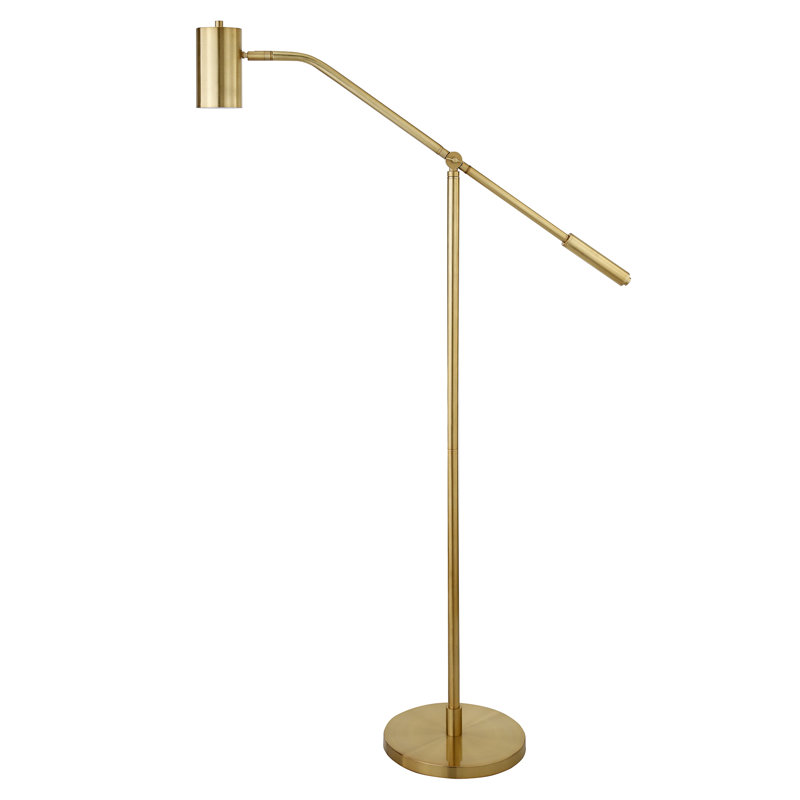 Willis 60'' Swing Arm Floor Lamp, Gold, Gold