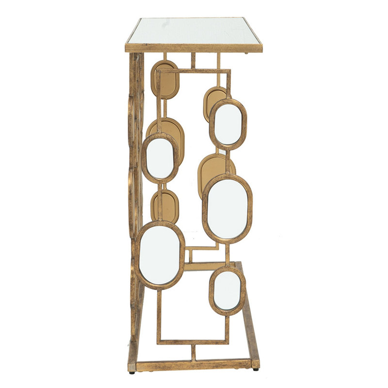 Nowling Mirror Console Table - 39.5" x 12" x 30.3" - Gold