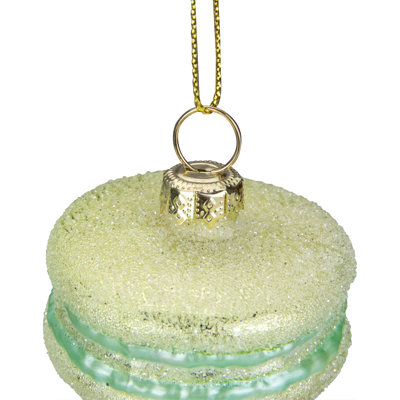 2" Pastel Green Glass Macaron Christmas Ornament