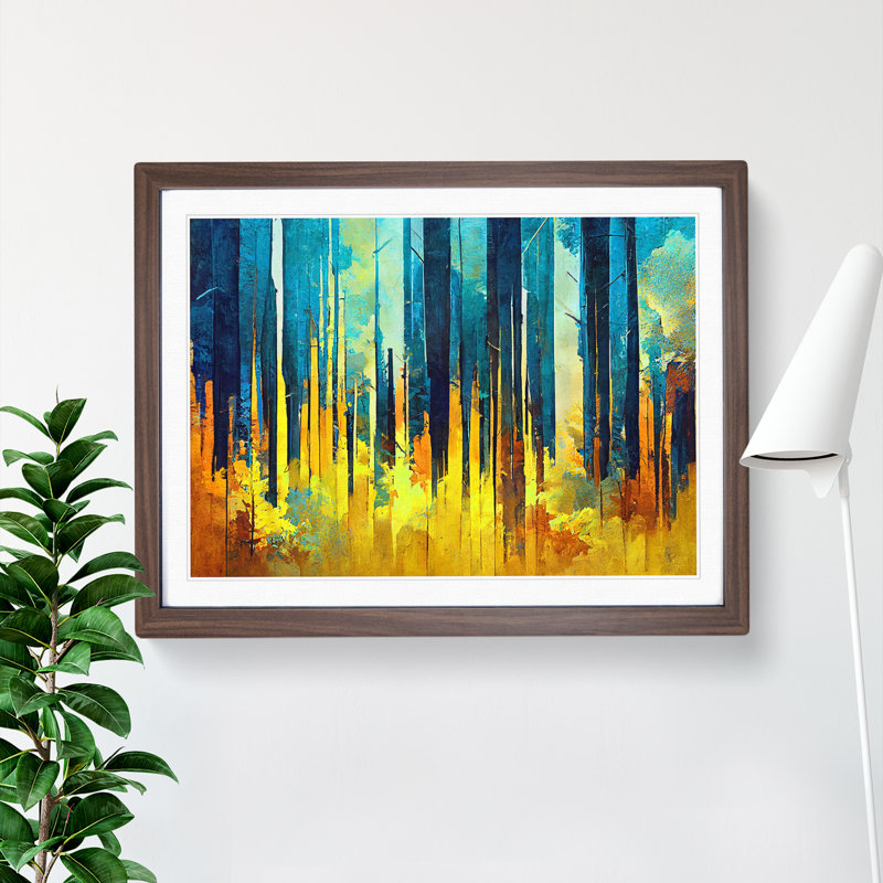 Special Abstract Forest Vol.4 - Framed Print, 34cm H x 46cm W x 2cm D, Walnut