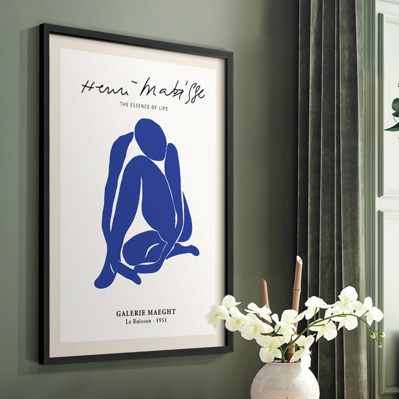 Matisse CXVI, reproduction encadrée - bois massif, Noir, H 14 po x l 11 po