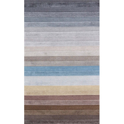 Tapis gris et brun noué à la main de haute qualité