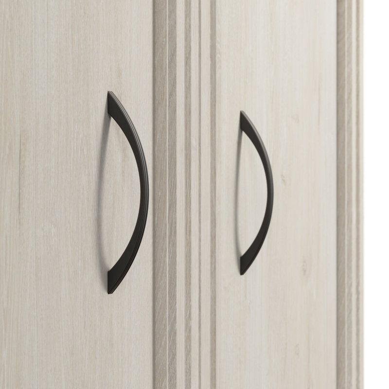 Lit escamotable Alvaretta, Double, Linen White Oak
