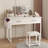 Makeup Vanity Desk With Chair & Power Outlet, Makeup Table Vanity Set With Drawers-835300568
