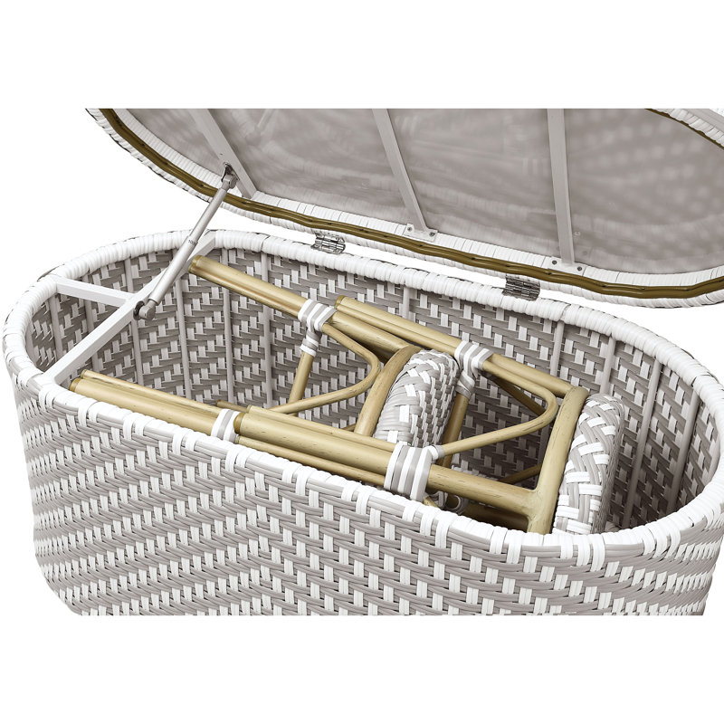 Ensemble bistro extérieur L 39,25 po Nassene, Gris / blanc