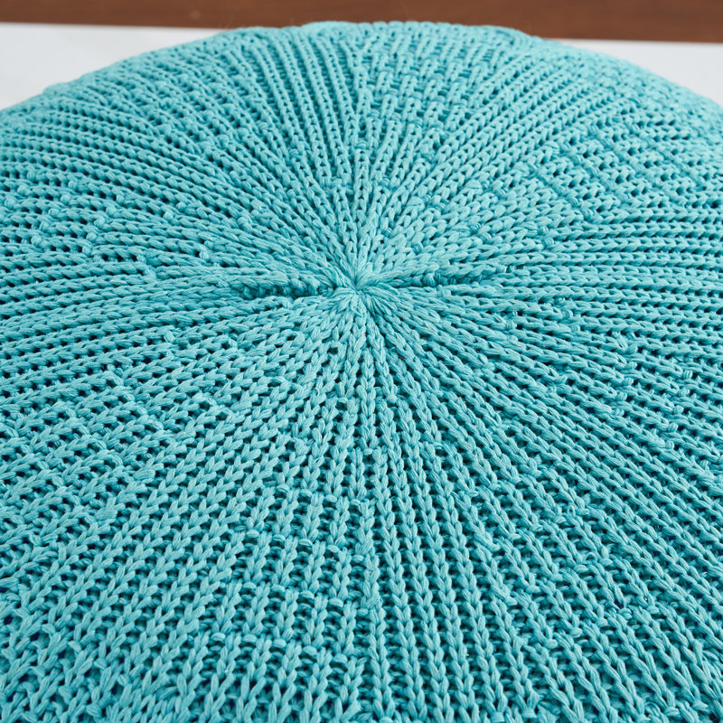Almanda Upholstered Pouf, Blue Polypropylene/Olefin