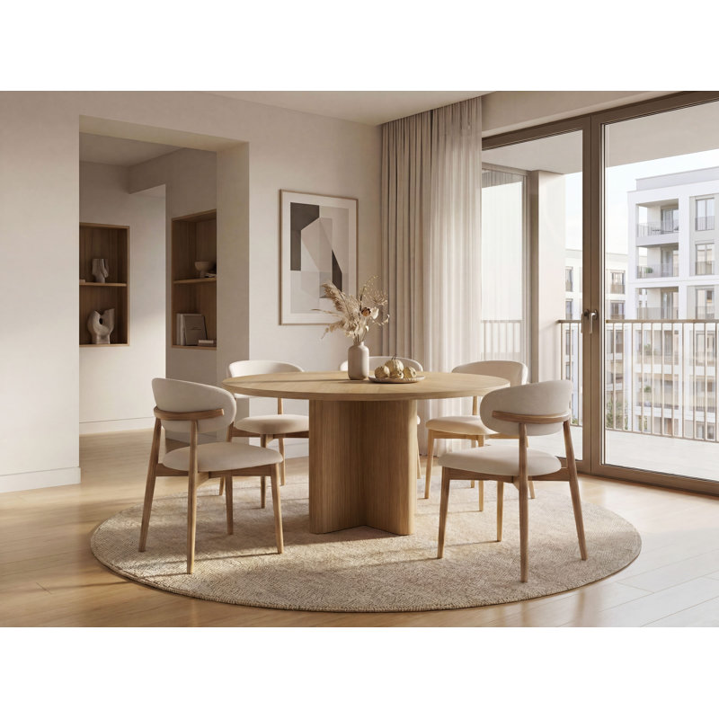 Kyoto Dining Table, Natural, 30" H x 53.15" L x 53.15" W