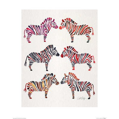 Zebras by Cat Coquillette - No Frame Rectangle Print on Canvas