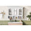Armoire de salle de bain murale 47 "avec miroir, armoire avec 3 tablettes réglables et 3 compartiments ouverts pour la salle de bain, armoire de rangement au-dessus de la toilette avec portes en verre