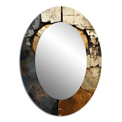 Abstract Graceful Woodland Charm IV - Modern Oval Wall Mirror