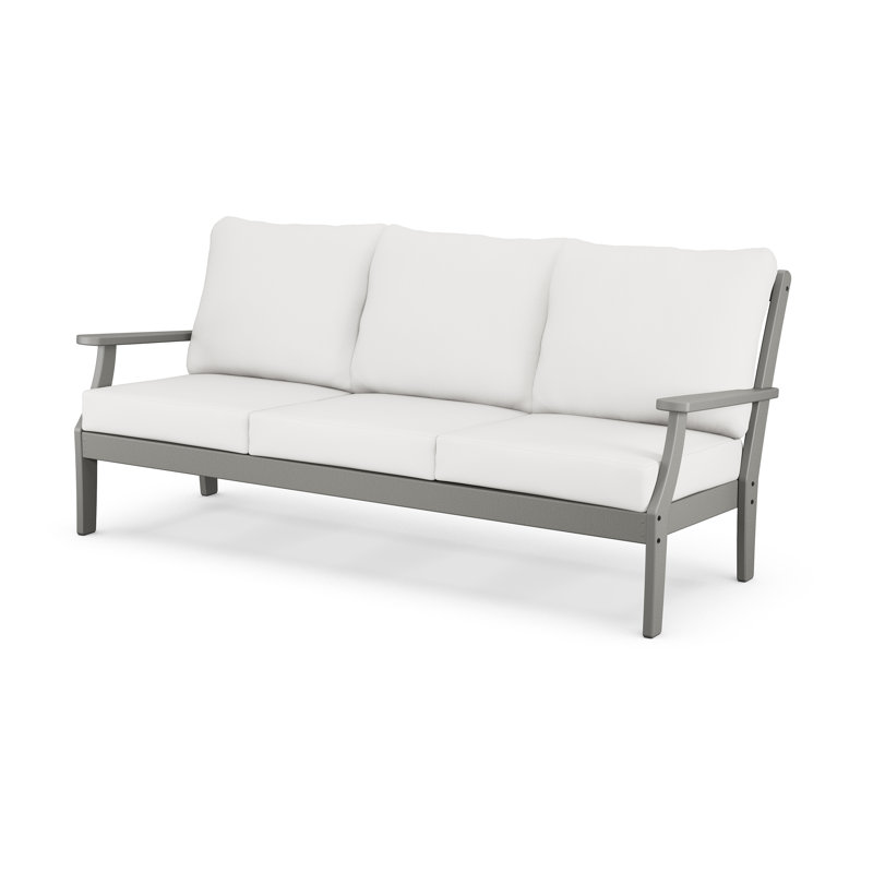 Braxton Deep Seating Sofa, Natural Linen, Slate Grey