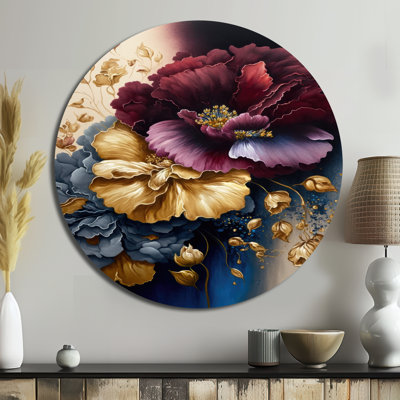 Kemmel - Floral Round Metal Art