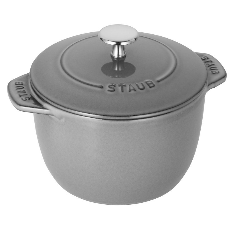 Staub Cast Iron 1.84-qt Petite French Oven, Graphite Gray, .77 quarts