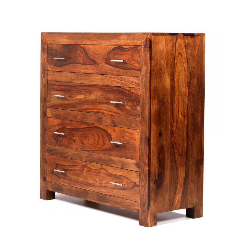 Solid Wood 100cm W 4 - Drawer Chest of Drawers