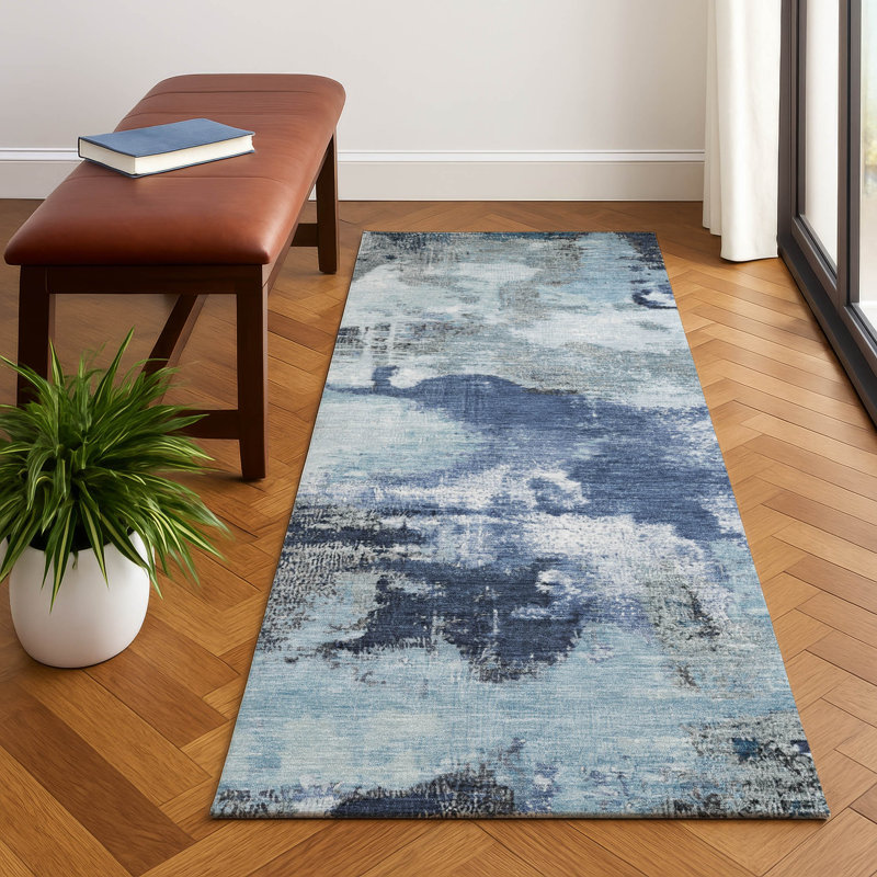 Premium Machine Washable Bucz AMF1738 Modern Rug, Runner 2'3" x 7'6"