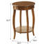 Table de bout ronde en noyer avec tiroir et 1 tablette inférieure
