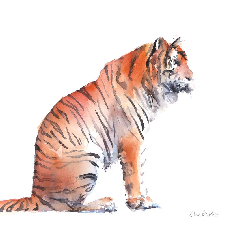 Wild Tiger I by Aimee Del Valle - Wrapped Canvas Art Prints, 30cm H x 46cm W x 3.8cm D
