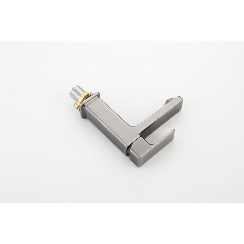 Gray Tap For Bathroom Sink, 1.5/Gpm Flow, Zinc, Deck Mounted Rust Handle Lever Corrosion, Gray
