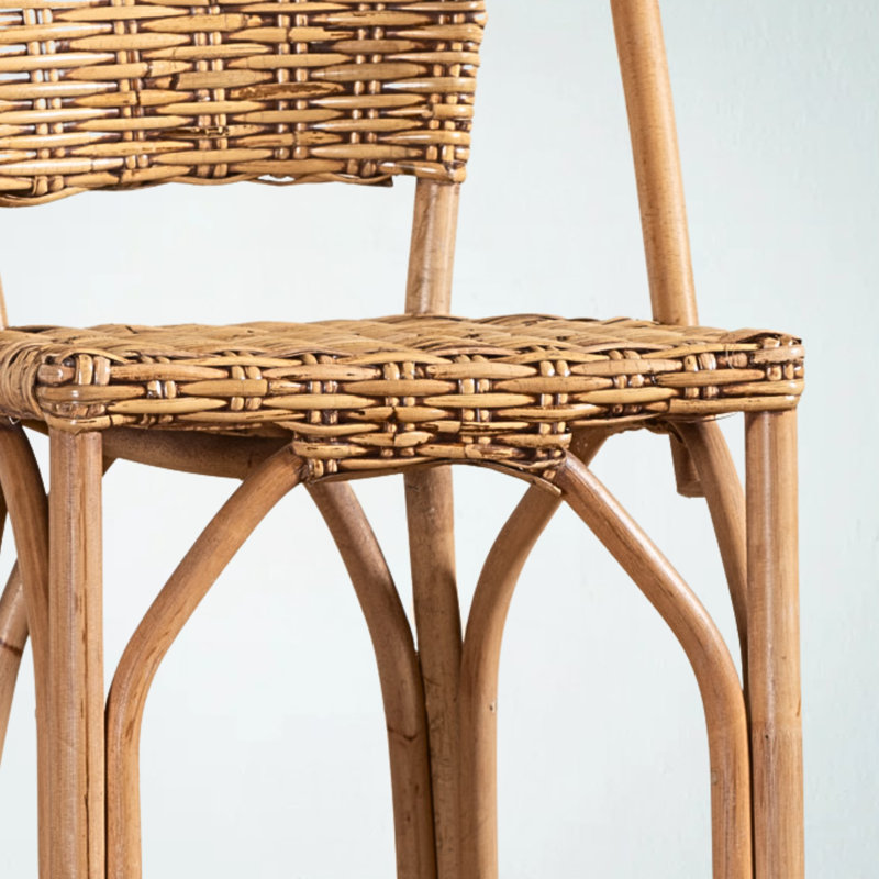 Drayven Natural Rattan Bar Stool, Modern-Bohemian