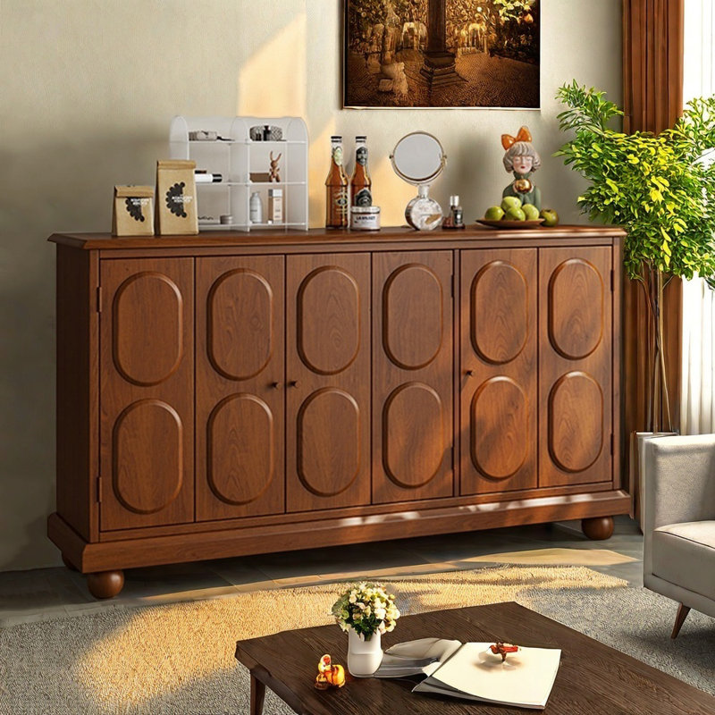 Armoire d'appoint moderne et simple en bois rétro, Tanné